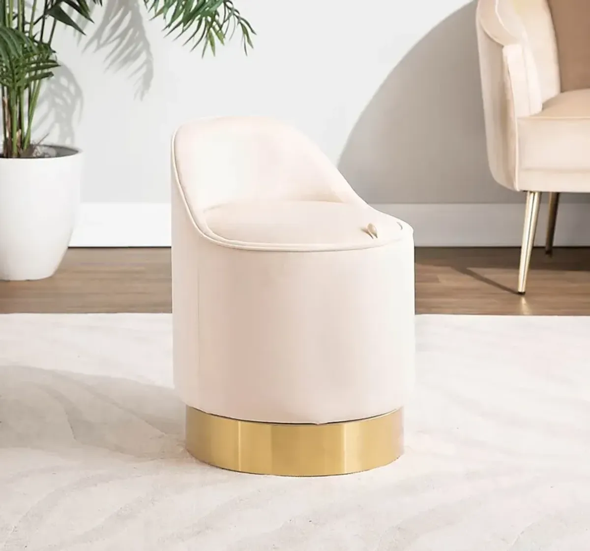 Kylman Cream Vanity Stool