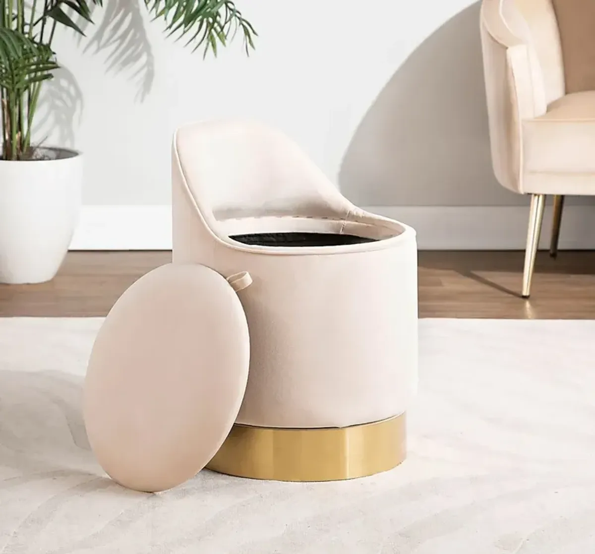 Kylman Cream Vanity Stool