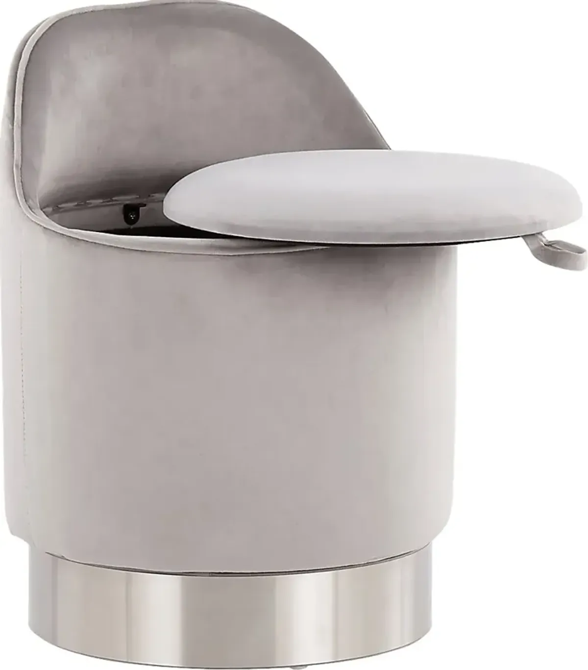 Kylman Silver Vanity Stool