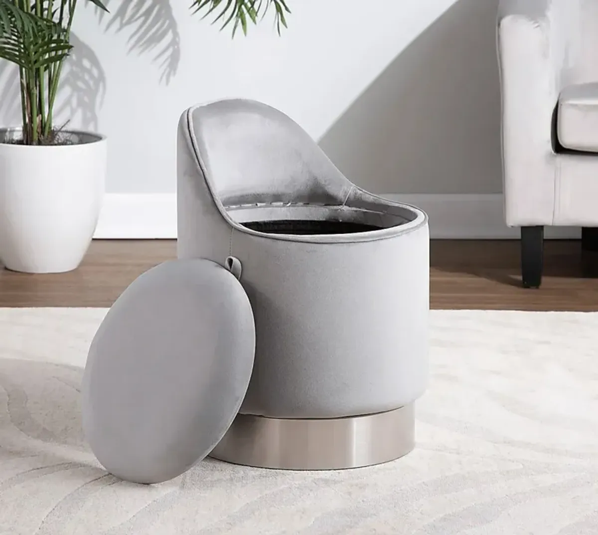 Kylman Silver Vanity Stool