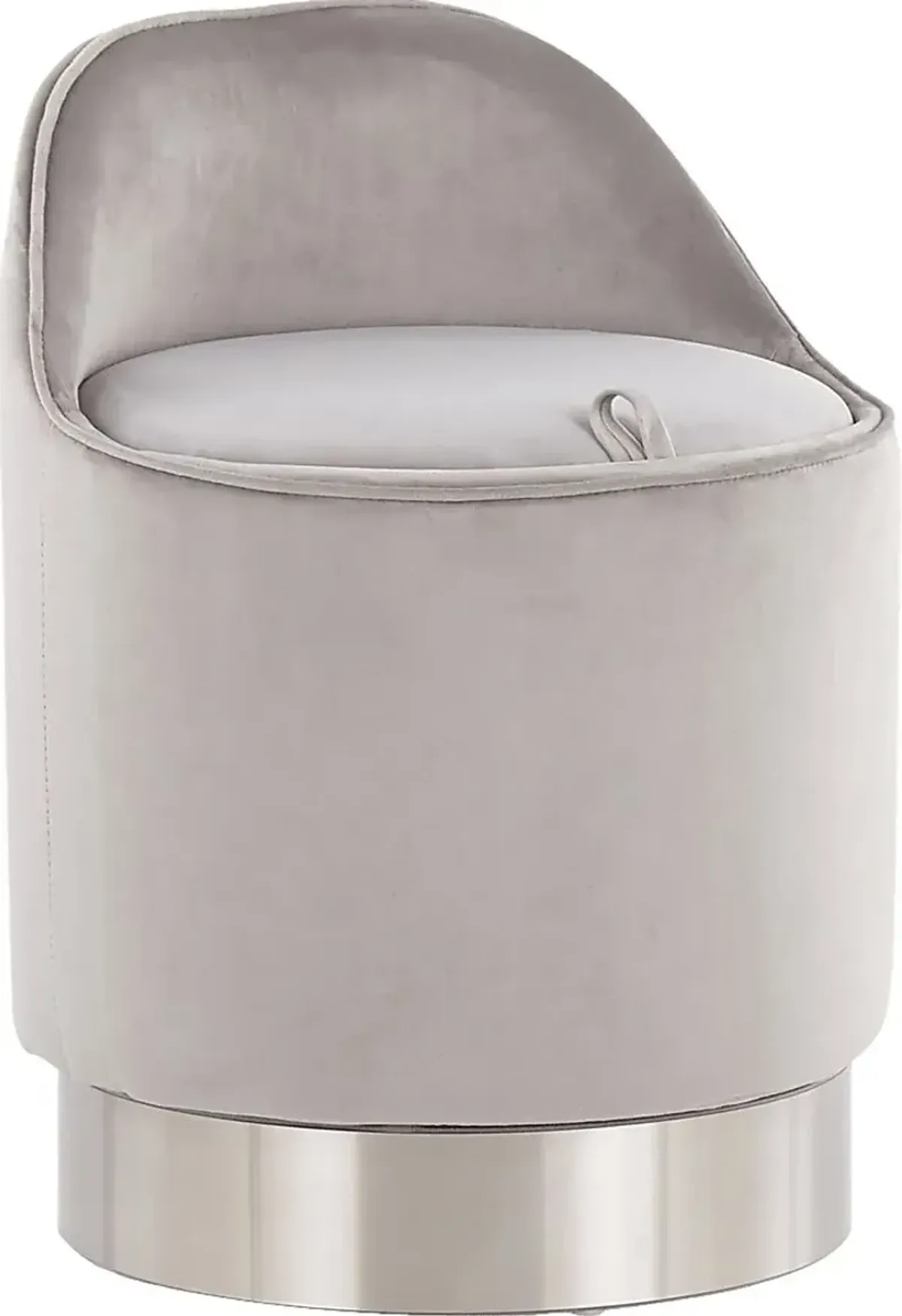 Kylman Silver Vanity Stool