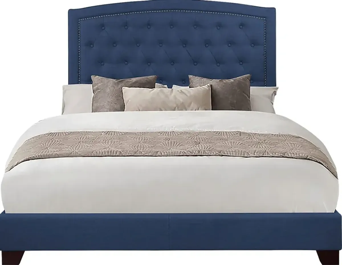 Juneberry Blue Full Upholstered Bed