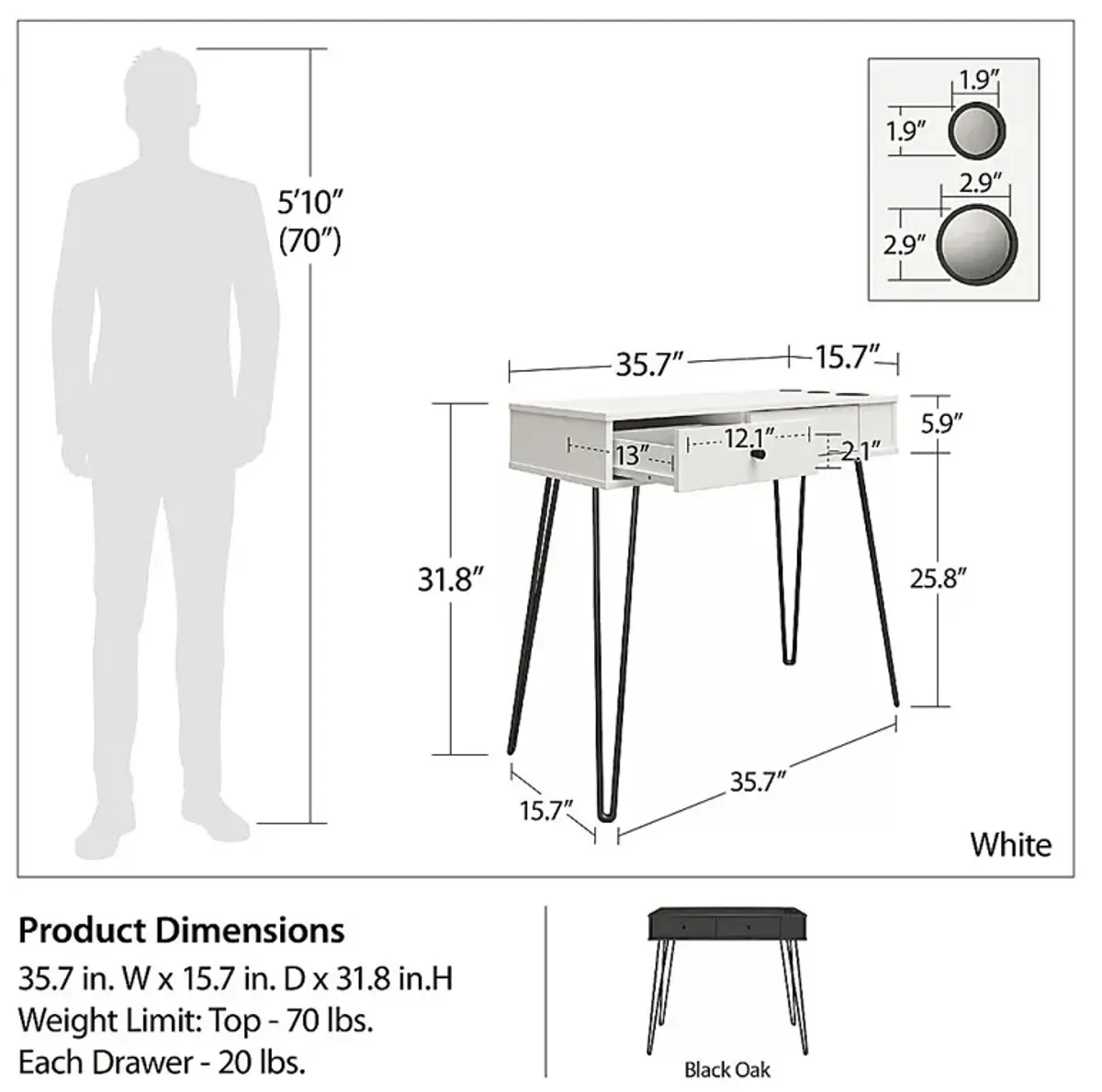 Hawise White Vanity