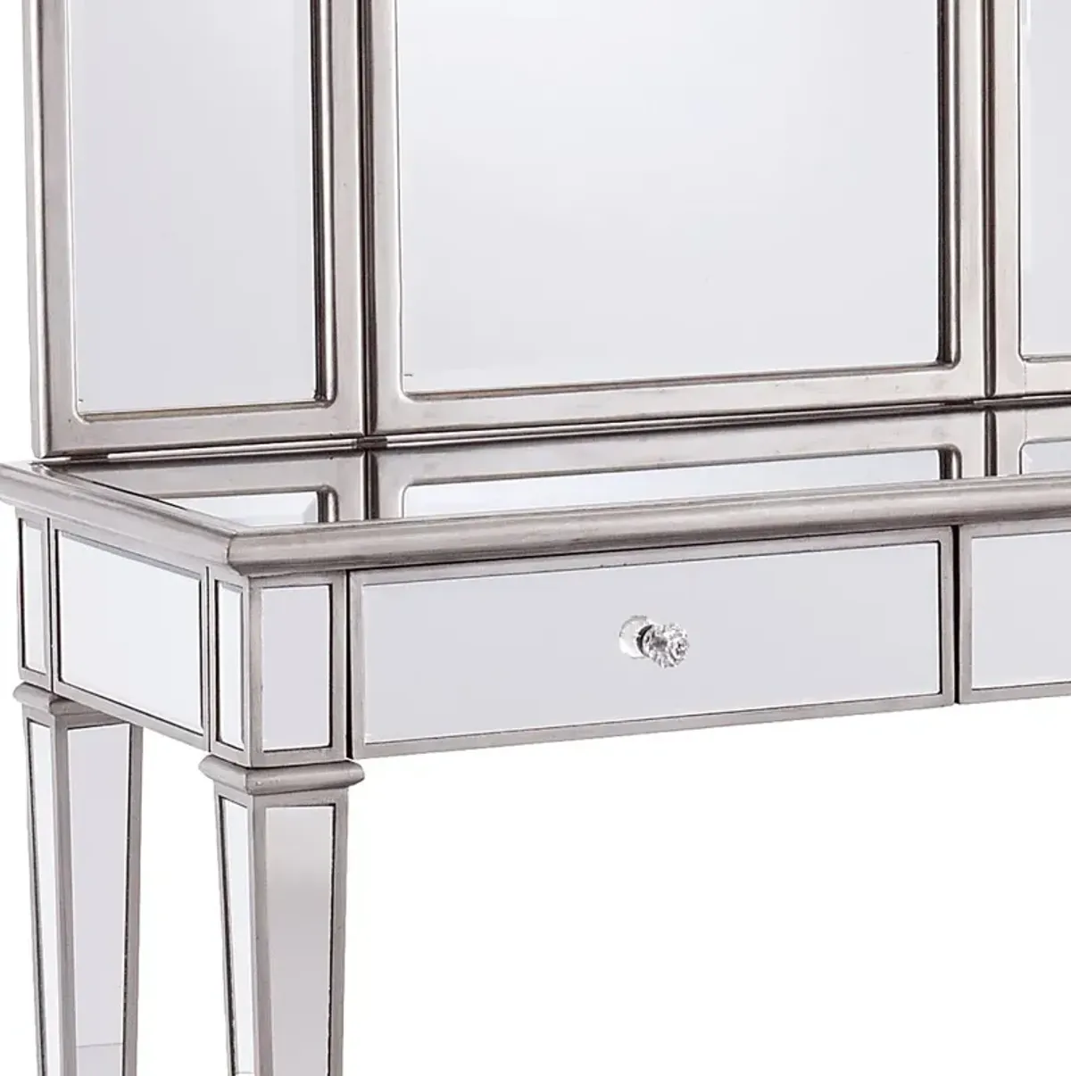 Llanfair Silver Vanity with Mirror 2pc Set