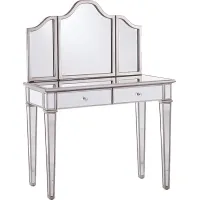 Llanfair Silver Vanity with Mirror 2pc Set
