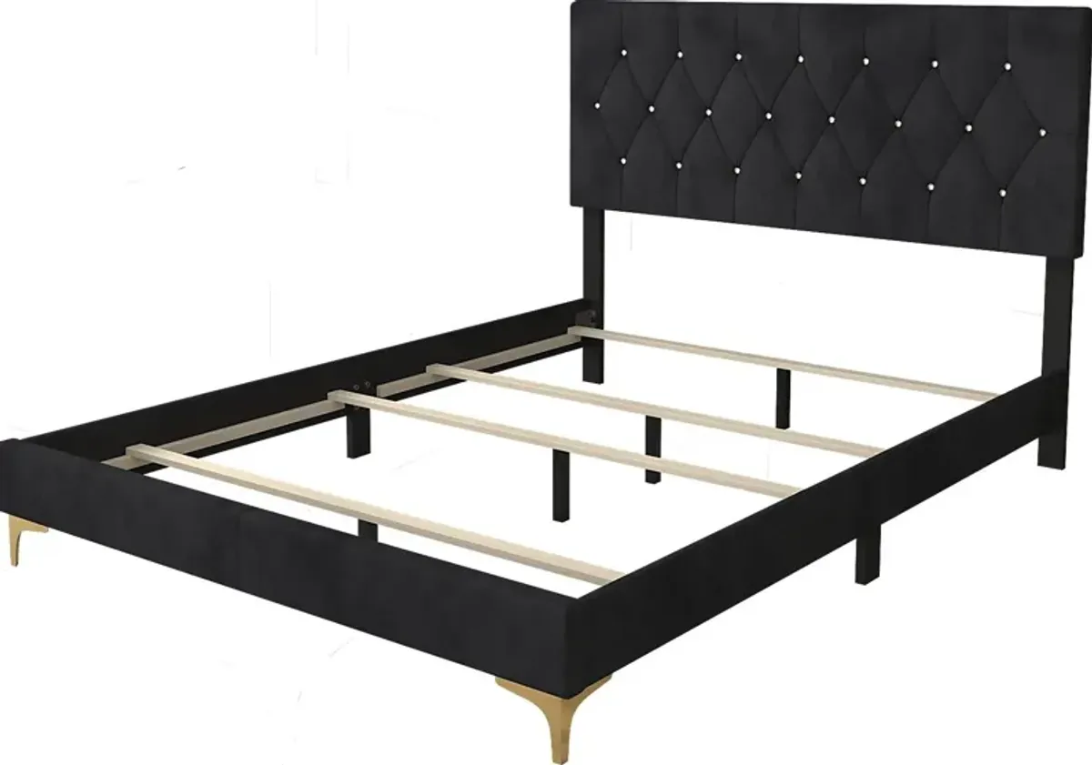 Allengrove Black Queen Bed with 2 Nightstands