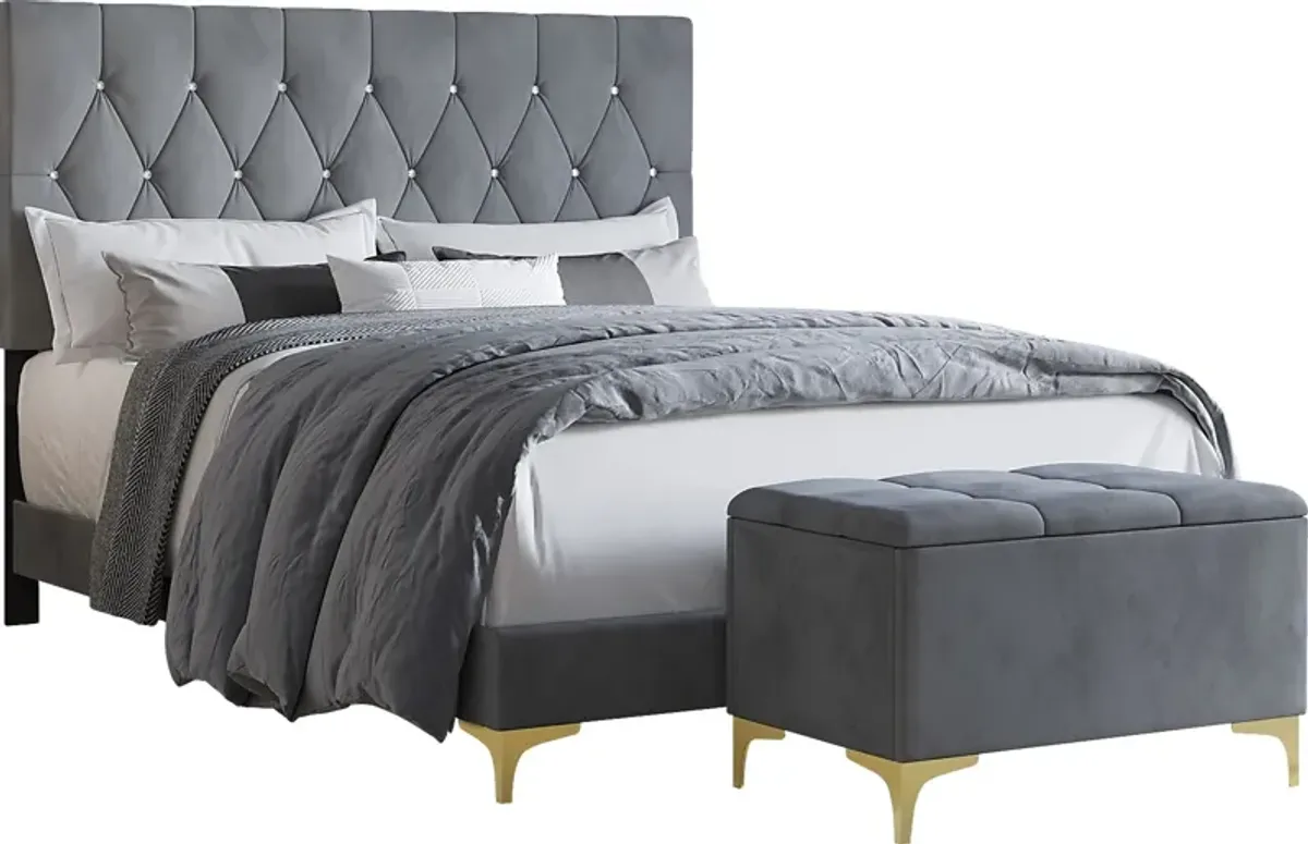 Alresford Gray Queen Bed with Bench