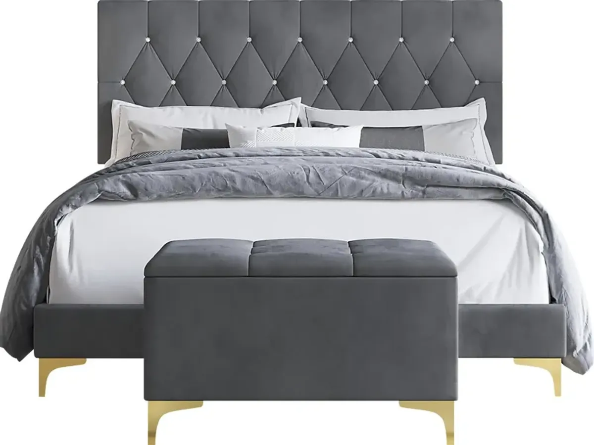 Alresford Gray King Bed with Bench