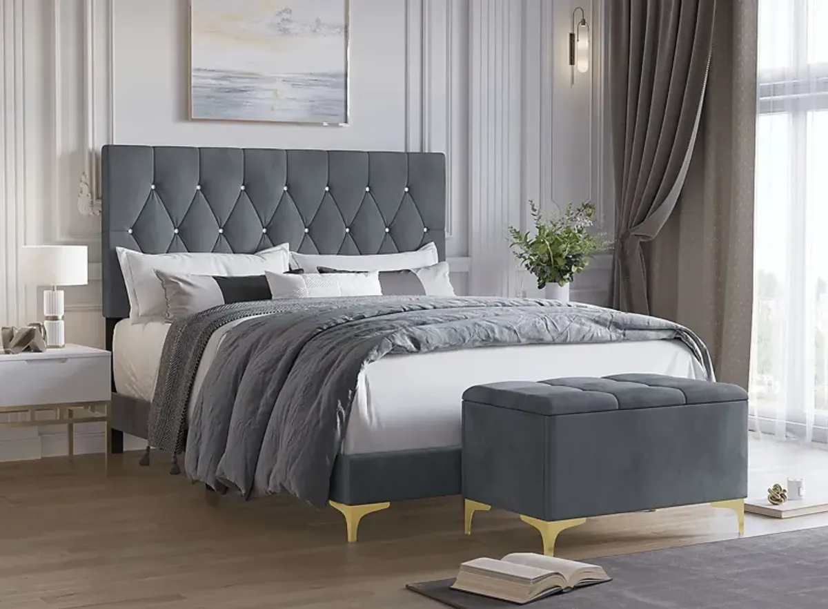 Alresford Gray King Bed with Bench