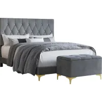 Alresford Gray King Bed with Bench