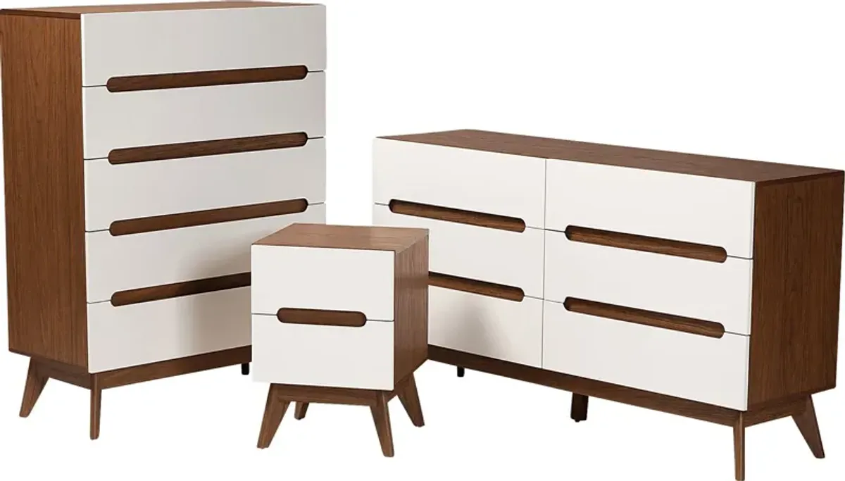 Detrie White 3 Pc Dresser Set