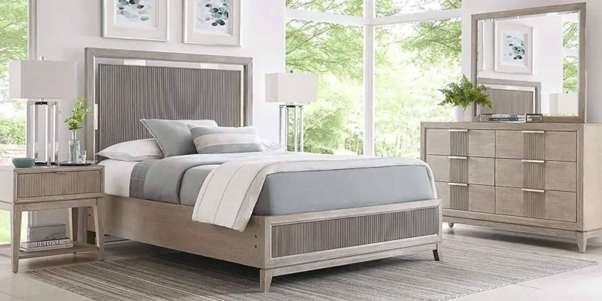 Bellante Gray 7 Pc King Panel Bedroom