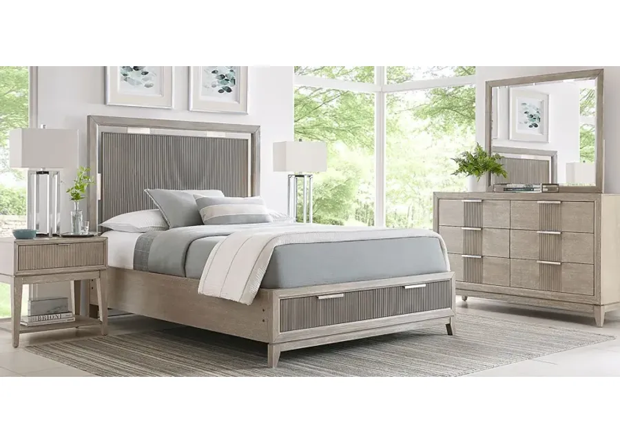 Bellante Gray 7 Pc Queen Panel Bedroom with Storage