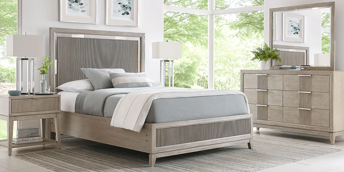 Bellante Gray 7 Pc King Panel Bedroom