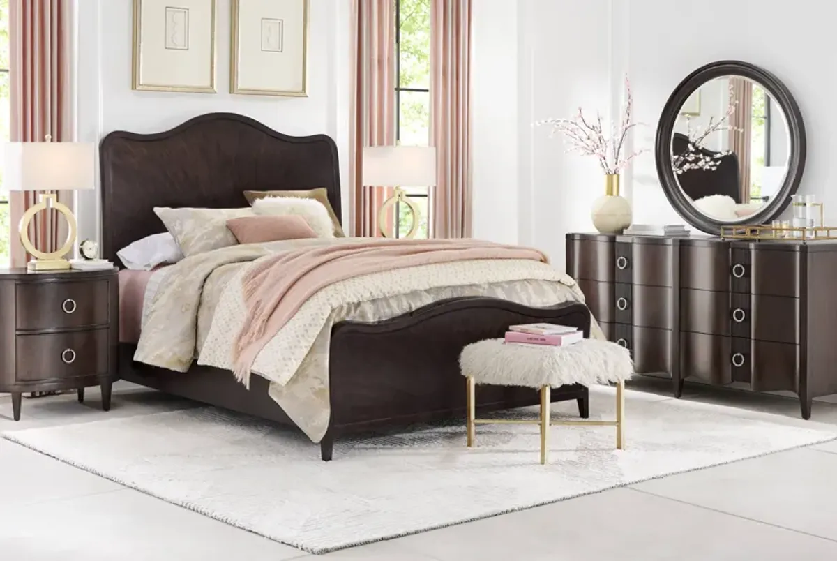 Bradbury Brown Cherry 7 Pc Queen Panel Bedroom