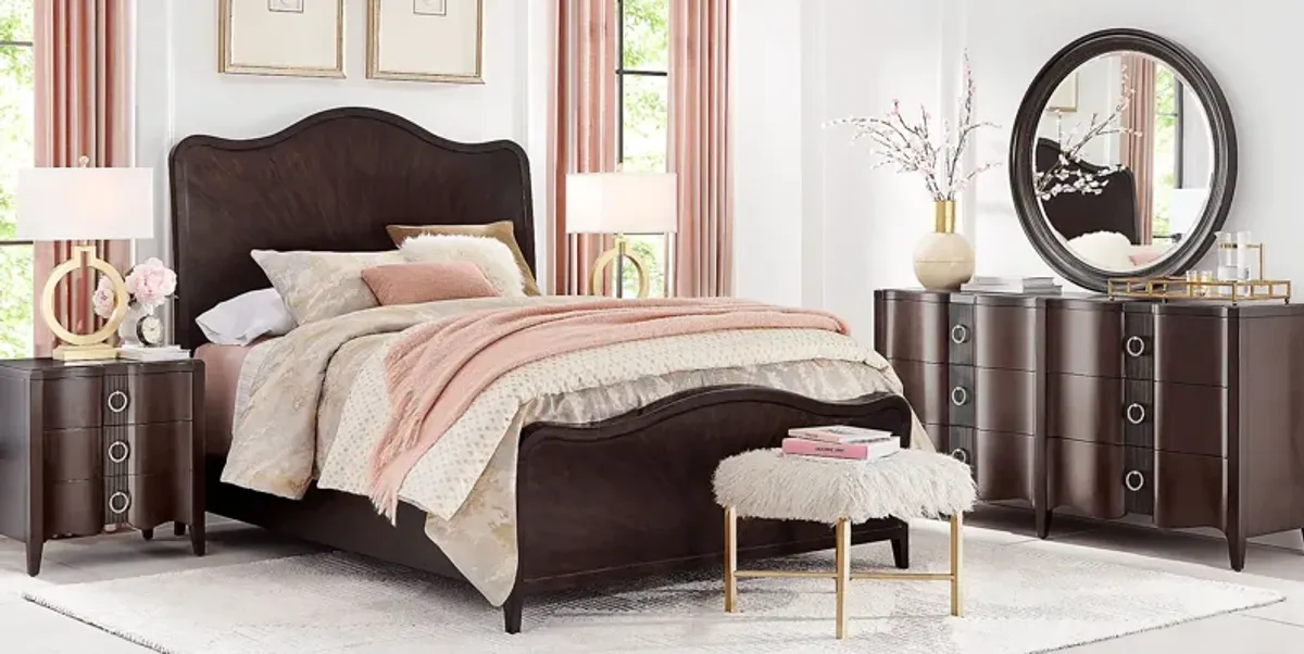 Bradbury Brown Cherry 7 Pc Queen Panel Bedroom