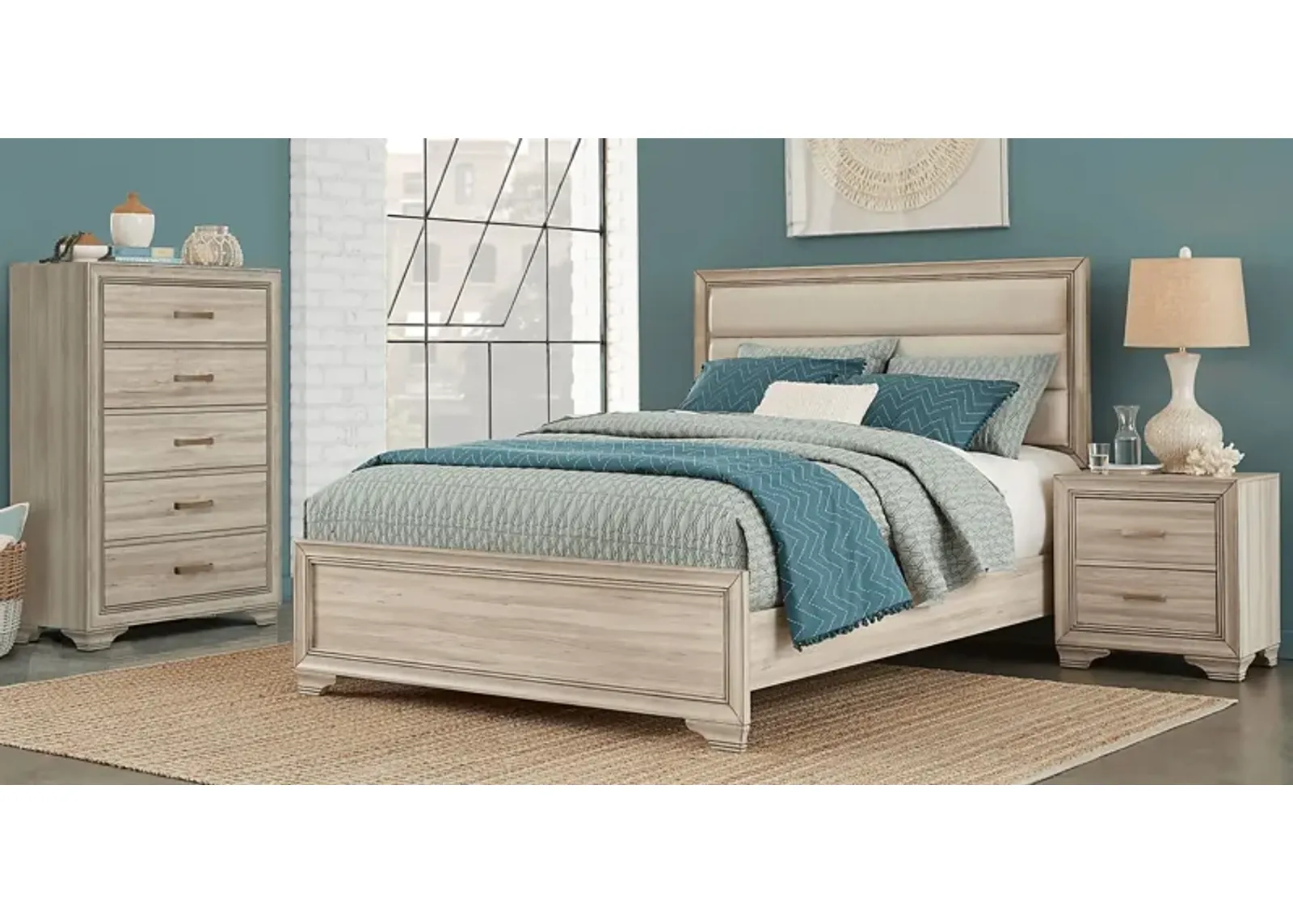 Marlow Natural 5 Pc Queen Panel Bedroom