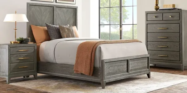 Cindy Crawford Home Kailey Park Charcoal 5 Pc King Panel Bedroom