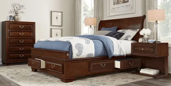 Mill Valley II Brown Cherry 5 Pc King Sleigh Bedroom with Storage