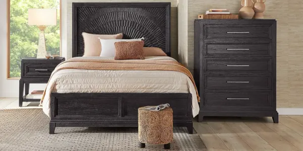 Small Spaces Sunside Way Black 5 Pc King Panel Bedroom