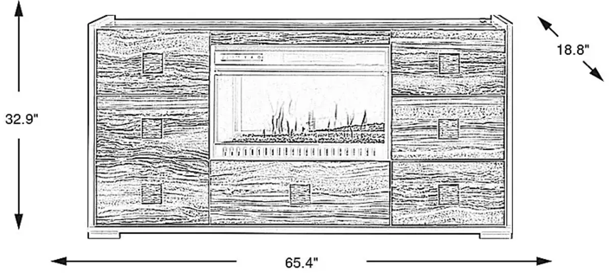 Monterosso Tan Dresser with Electric Fireplace