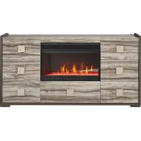 Monterosso Tan Dresser with Electric Fireplace