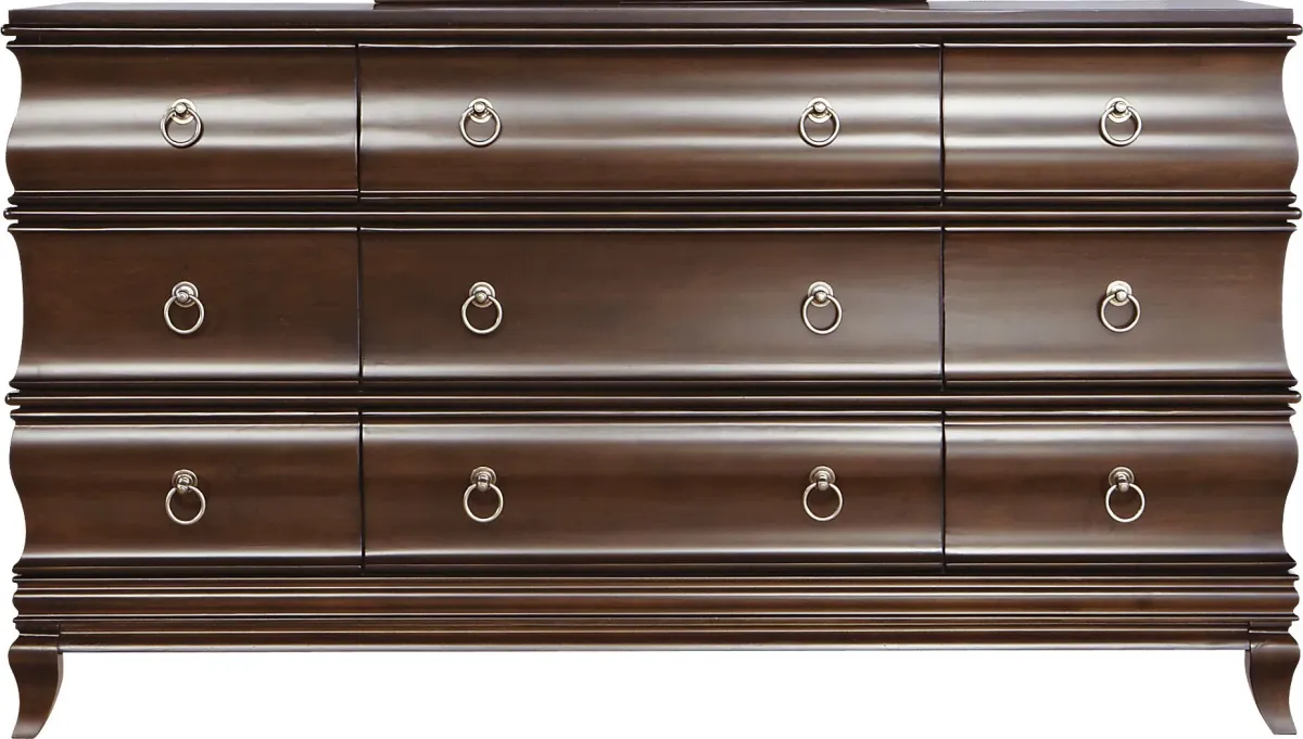 Alexi Cherry 5 Pc King Panel Bedroom with Cream Inset