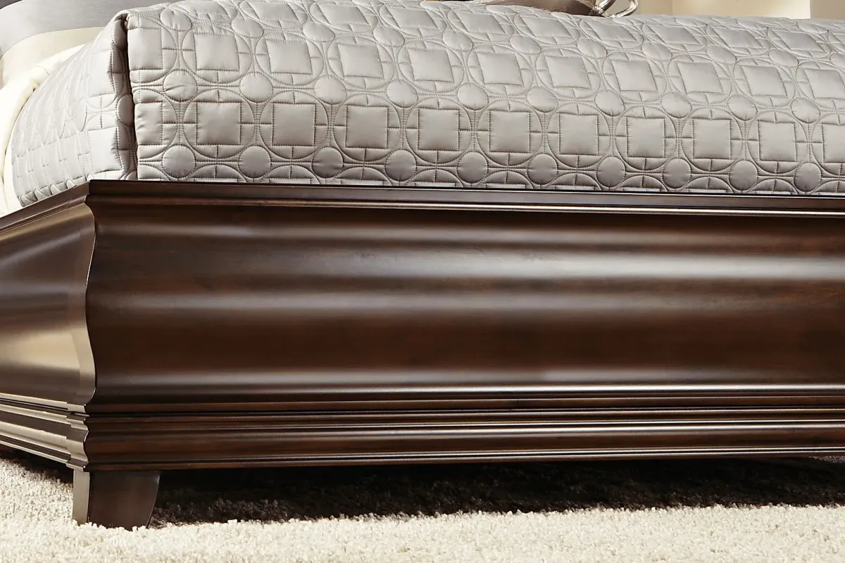 Alexi Cherry 5 Pc King Panel Bedroom with Cream Inset