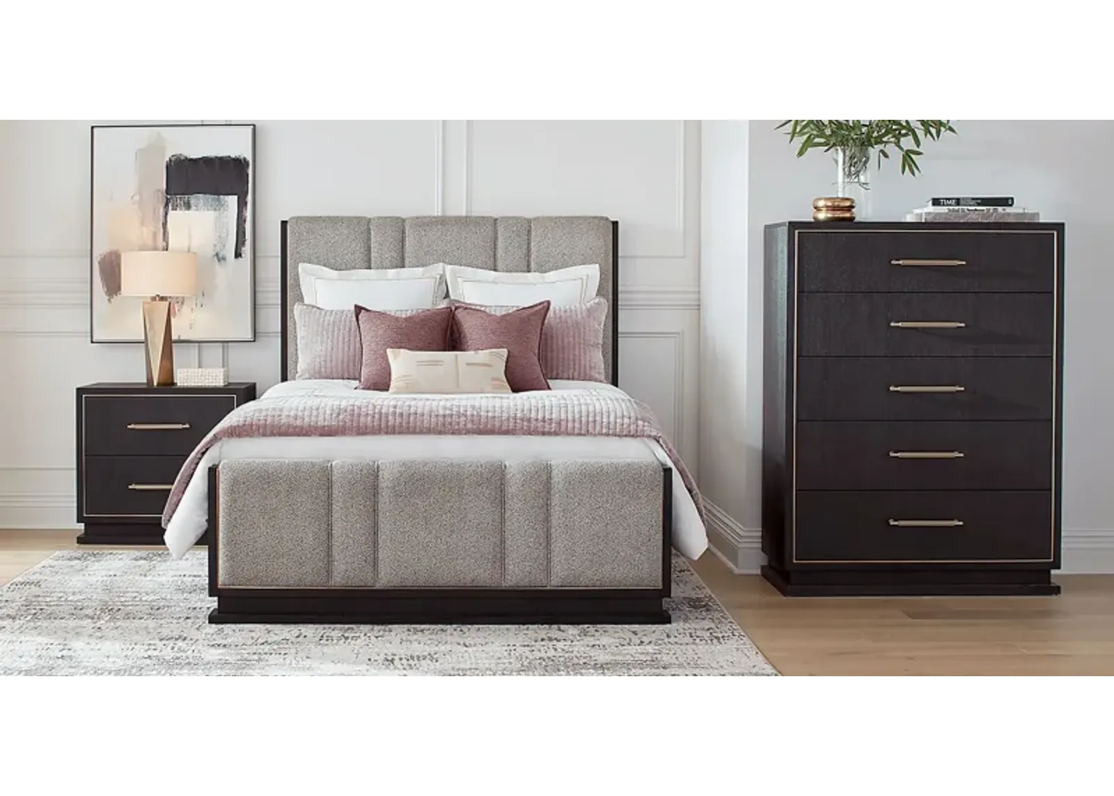 Wilshire Merlot 5 Pc King Upholstered Bedroom