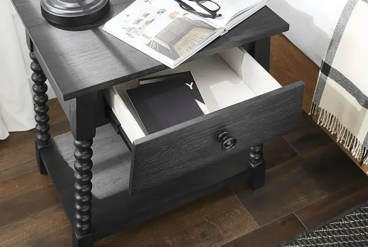 Hargrove Black Nightstand