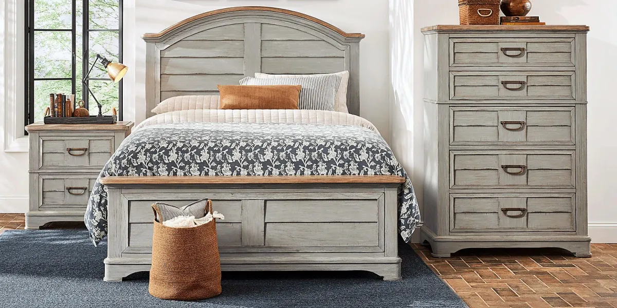 Edisto Bay Gray 5 Pc King Panel Bedroom