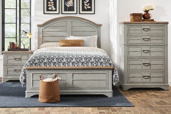 Edisto Bay Gray 5 Pc King Panel Bedroom