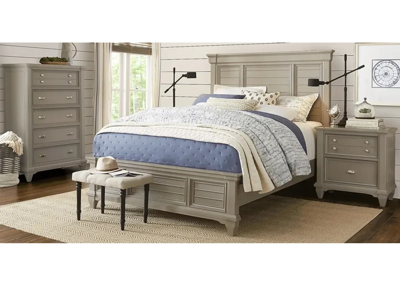 Hilton Head Gray 5 Pc Queen Panel Bedroom