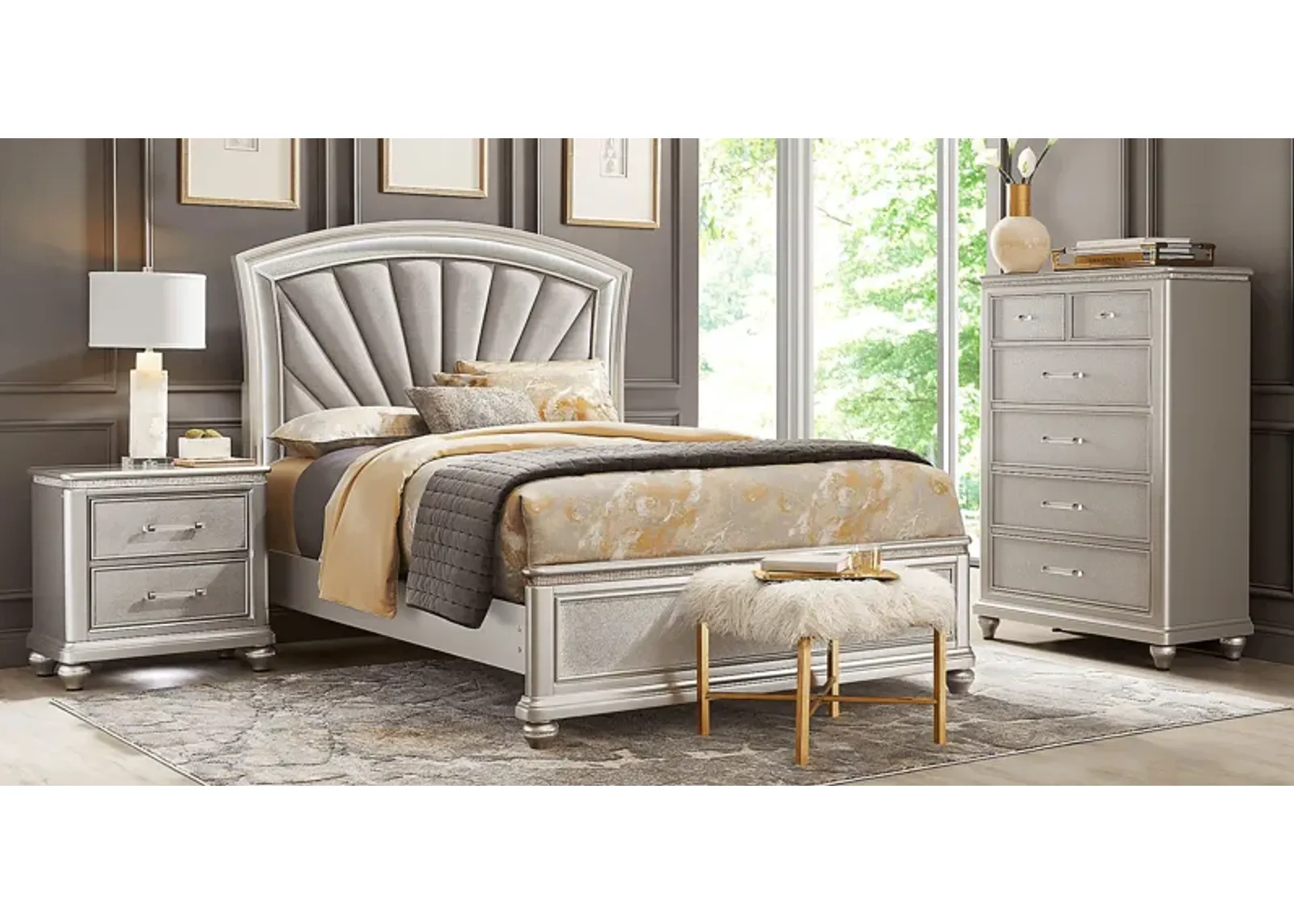 Starlet Lane Small Spaces Silver 5 Pc King Bedroom