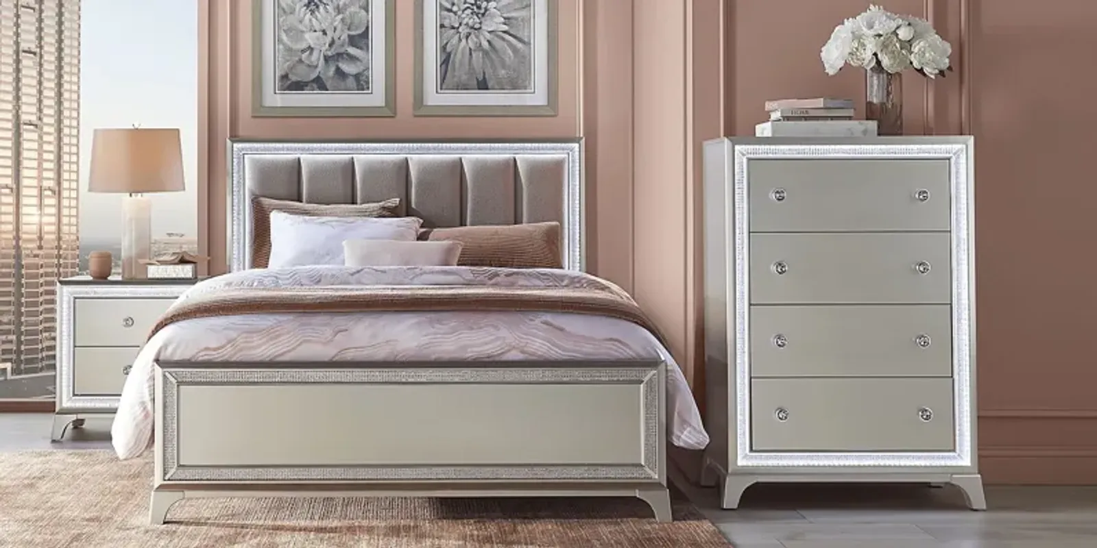 Avery Silver 5 Pc King Bedroom