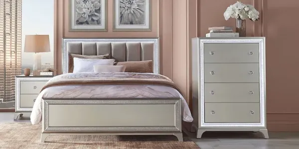 Avery Silver 5 Pc King Bedroom