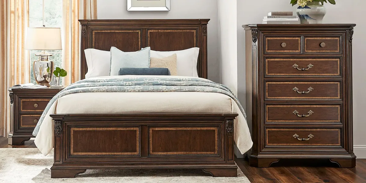 Fuller Brown Cherry 5 Pc King Panel Bedroom