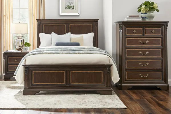 Fuller Brown Cherry 5 Pc King Panel Bedroom
