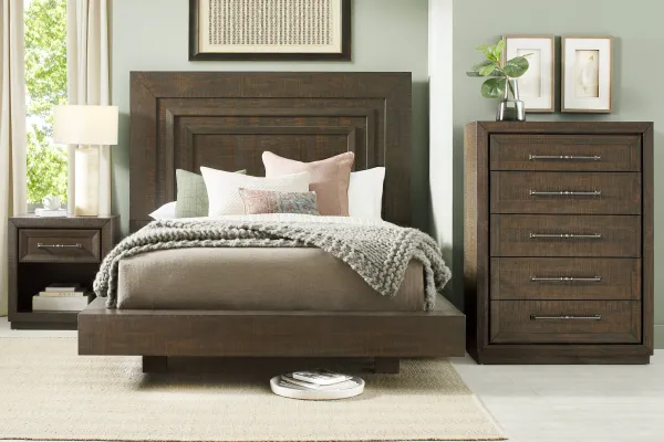 Mckinnon Dark Brown 5 Pc King Platform Bedroom