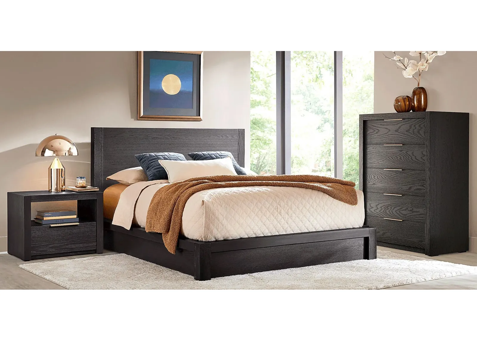 Easton Park Black 5 Pc King Panel Bedroom