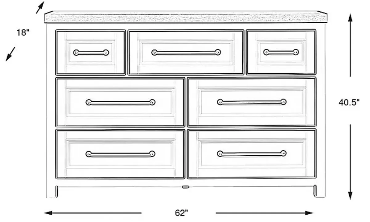 Tremblay Square White Dresser