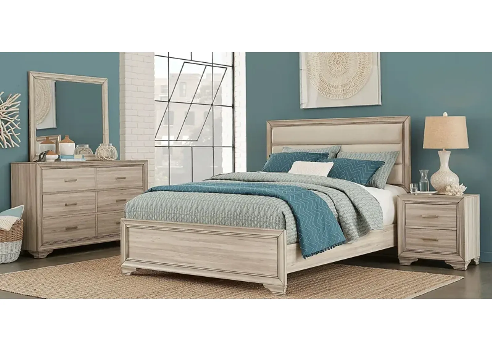 Marlow Natural 5 Pc Queen Panel Bedroom