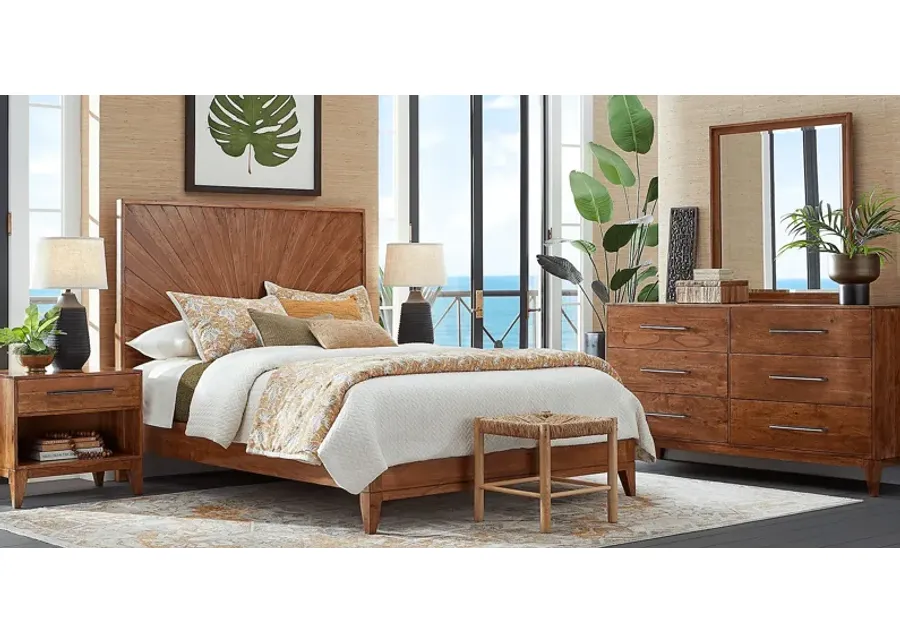 Cedona View Natural 5 Pc Queen Panel Bedroom