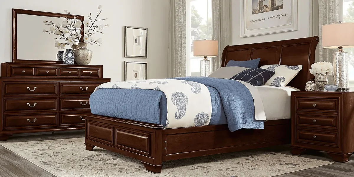 Mill Valley II Cherry 5 Pc Queen Sleigh Bedroom