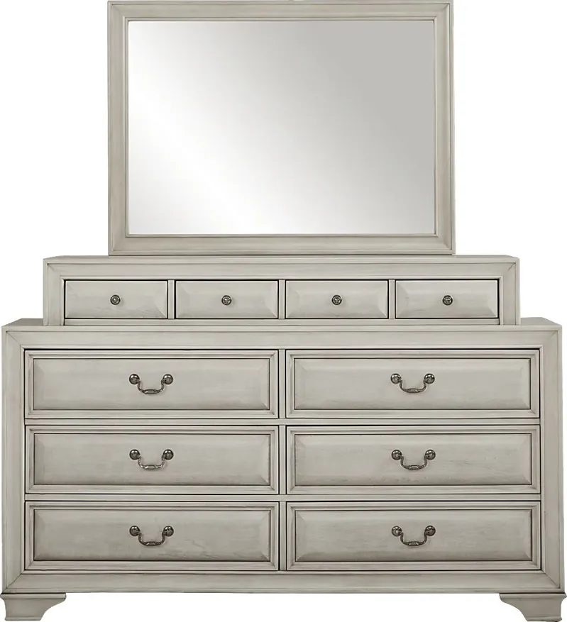 Mill Valley II White 2 Pc Dresser and Mirror