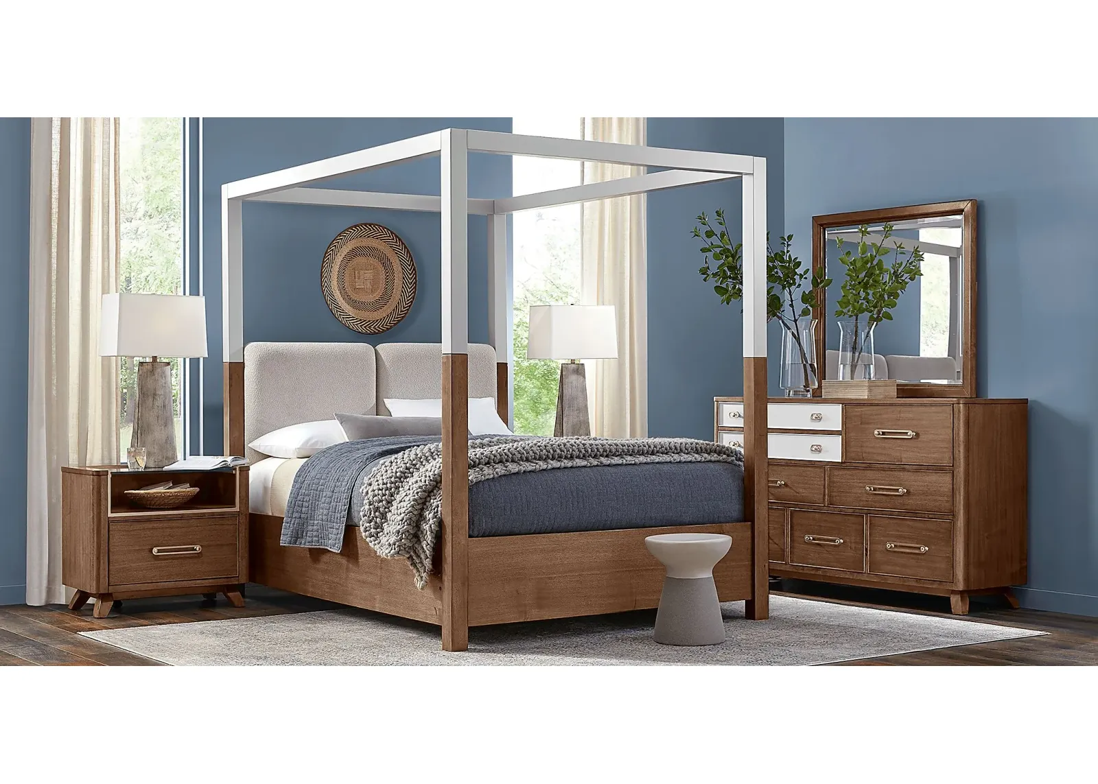 Prospect Heights Caramel 5 Pc Queen Canopy Bedroom