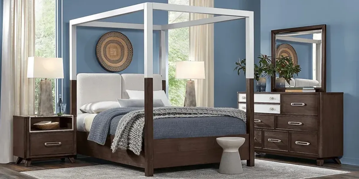 Prospect Heights Dark Brown 5 Pc Queen Canopy Bedroom