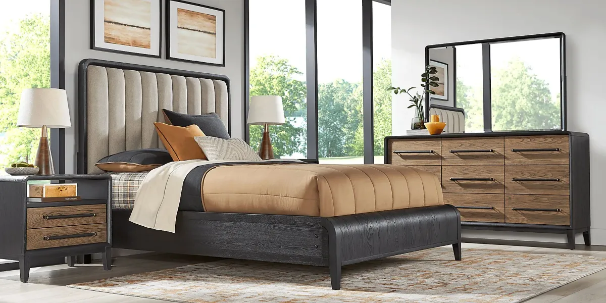 Archer Grove Black 5 Pc Queen Upholstered Bedroom