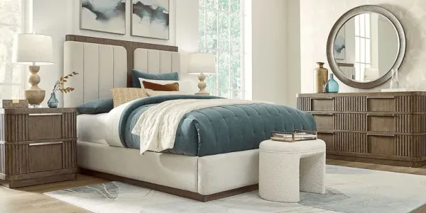 Sausalito Brown 5 Pc Queen Upholstered Bedroom