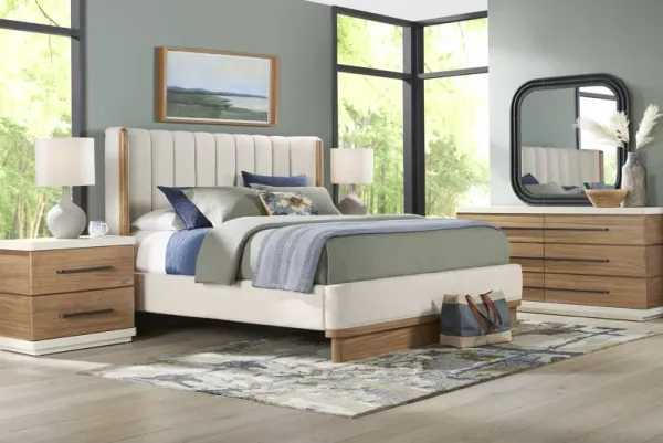 Bristol Bay Brown 5 Pc Upholstered Queen Bedroom